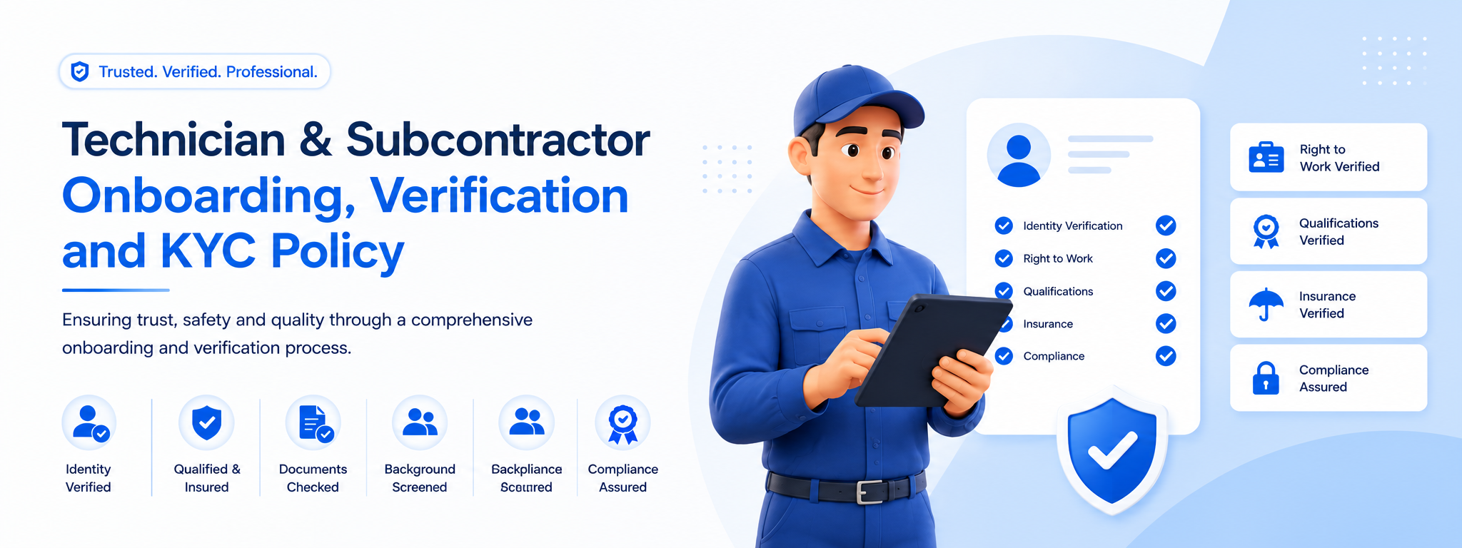 Technician & Subcontractor Onboarding, Verification and KYC Policy